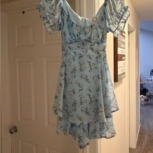 Blue Rain Light Blue Floral Dress